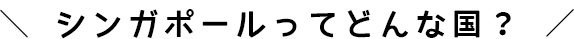 シンガポールってどんな国?